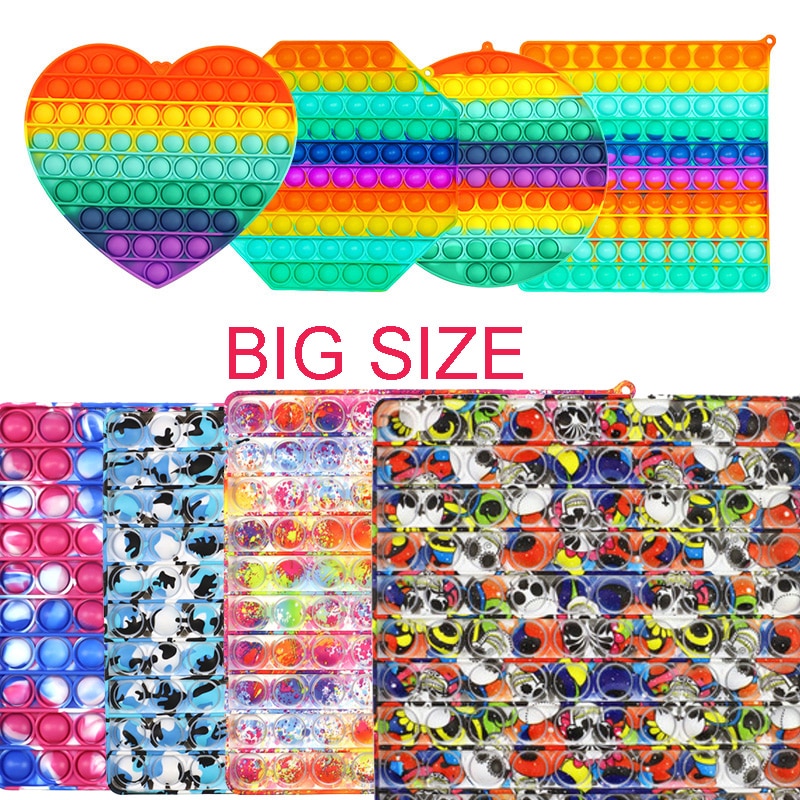 BIG SIZE Popit Toys Square Antistress Toy Push Bubble Figet Sensory Pop It Toys