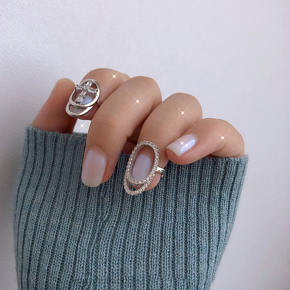 Nhẫn Đeo Tay Kim Loại Đính Đá Thời Trang Cho Nữ