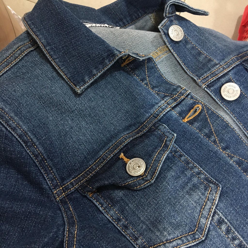 Khoác Jean nữ trơn túi trước VNXK