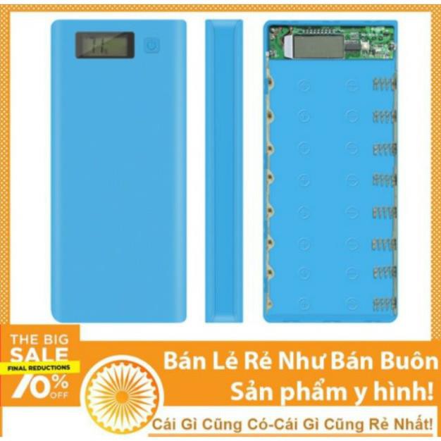 Box sạc vỏ Sạc Dự Phòng Lắp 8 Cell 18650 Vỏ Nhựa Màn LCD Màu Ngẫu Nhiên