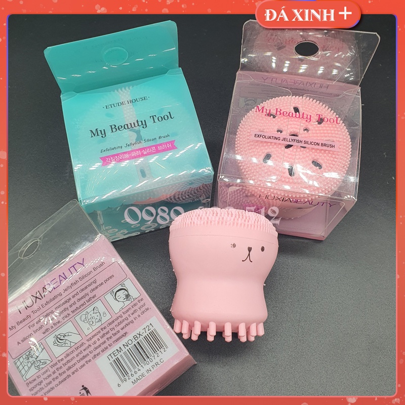 Cọ Rửa Mặt Bạch Tuộc Massager Mặt Tạo Bọt Siêu Dễ Thương