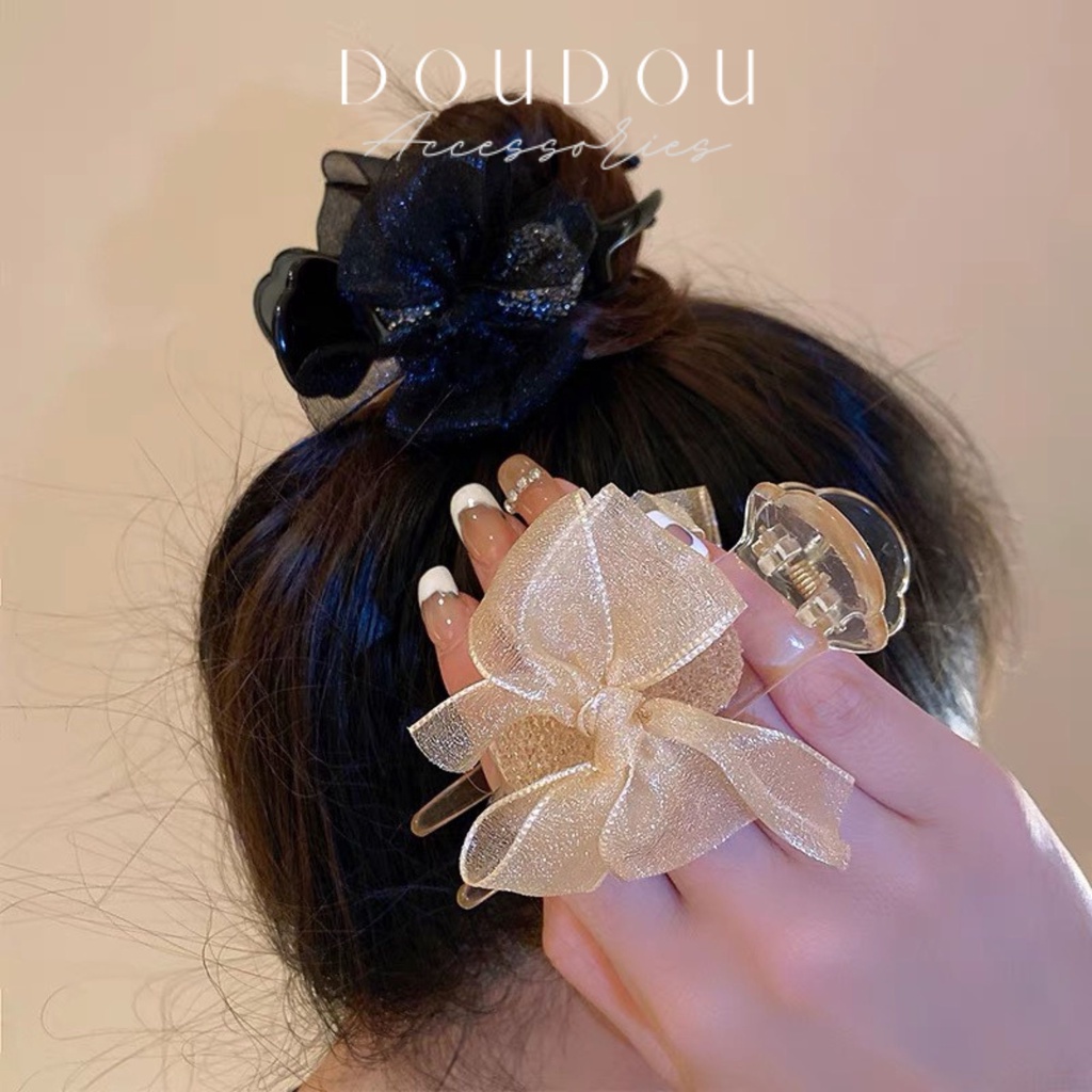 Phụ kiện kẹp tóc xinh Doudou Cặp tóc Kẹp càng cua 3 răng chị đẹp Seo Ye-ji ánh nhũ hot trend sang chảnh thời trang ZJ045