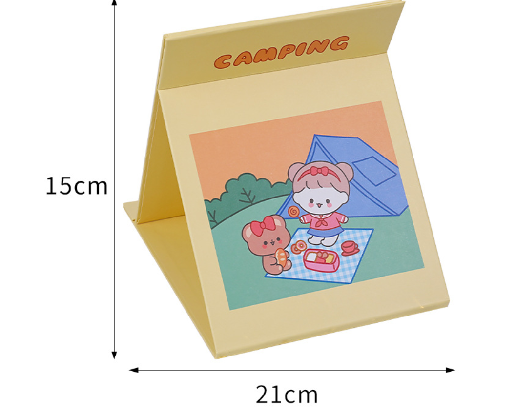 [Có sẵn] Gương Gấp Gọn Để Bàn/Bỏ Túi Dễ Thương Size 15x21cm