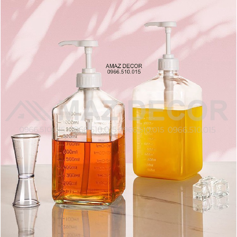 Giá sỉ tại xưởng Bình bơm đựng xịt siro đã kèm vòi đường nhựa - thủy tinh có vòi pump định lượng 10ml 1 lần bơm