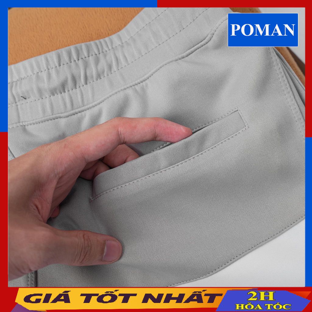 Quần đùi nam phối trắng, quần short nam thể thao chất cotton dày dặn thoáng mát QD03 - POMAN