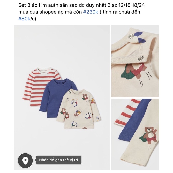 Set áo dài tay cho bé