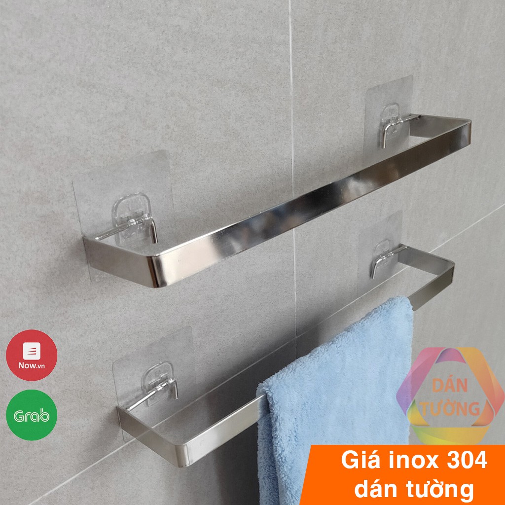 Giá treo khăn nhà tắm dán tường inox 304 MDT, giá móc treo đồ nhà tắm treo khăn mặt không cần khoan tường tki.mdi