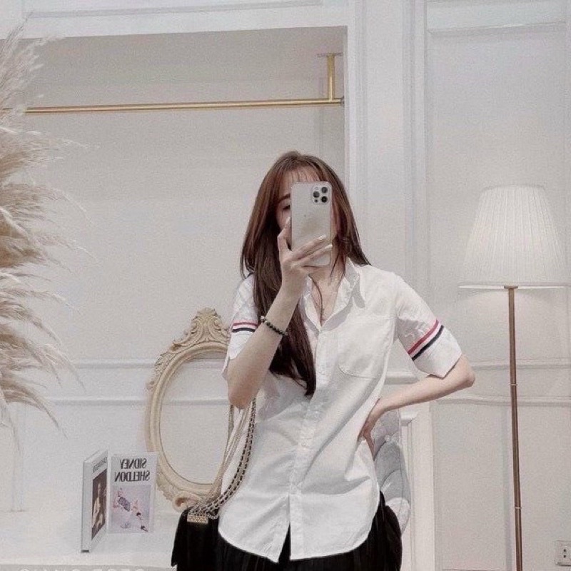 Áo Sơ Mi Viền Tay Quốc Dân, Áo Sơ Mi Tay Ngắn Viền Hàn Quốc