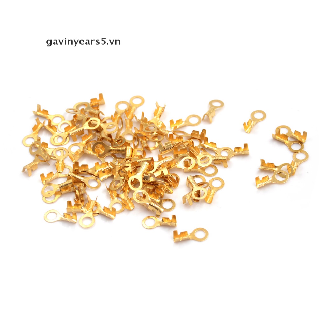 Bộ 100 Đầu Nối Dây Điện Mạ Vàng 5.2mm Chất Lượng Cao
