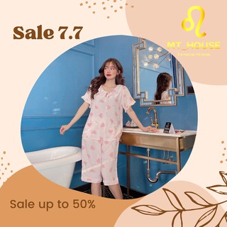 (Có video ảnh thật) Đồ bộ tole lửng phối ren, có size dành cho bầu, chất mát, form thoải mái (Có size cho 60kg)