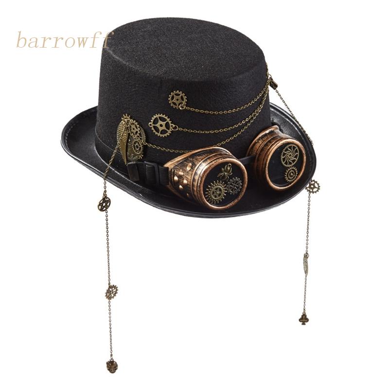 Mũ Hóa Trang Halloween Phong Cách Steampunk Kèm Kính Bảo Hộ