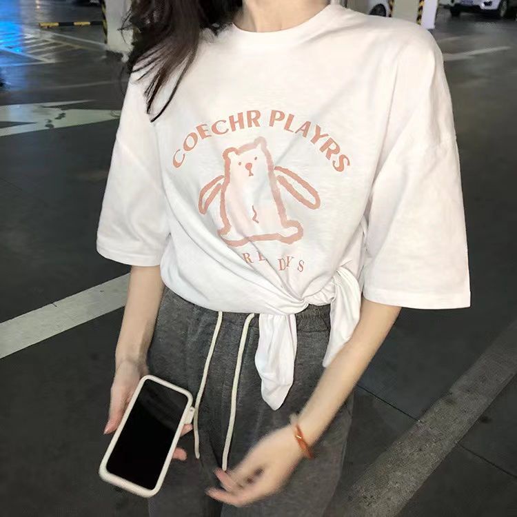 Áo Thun Cotton Mỏng Dáng Rộng Tay Ngắn Phong Cách Hàn Quốc Thời Trang Mùa Hè Mới 2022 Dành Cho Bạn Nữ