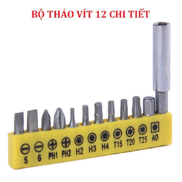 Phụ kiện máy khoan cầm tay - Bộ tháo Vặn Vít 20 chi tiết dùng cho máy khoan 12V Khoan điện