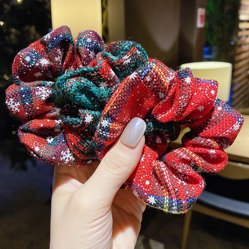 Scrunchies dây buộc tóc vải đón Noel, đón Tết mẫu mới nhất - có ảnh thật