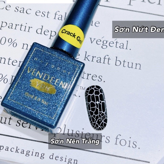 Sơn Nứt, Sơn Gel Nứt Vendeeni Đen Trắng [Chuyên Mi Nail]