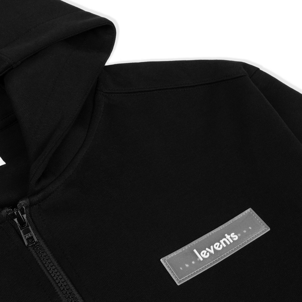 Áo hoodie zipper LEVENTS basic/ Black