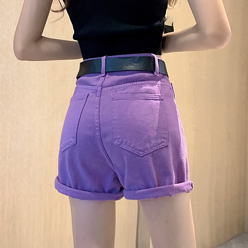 Quần Short Denim Màu Tím Thời Trang Cá Tính Cho Nữ | BigBuy360 - bigbuy360.vn