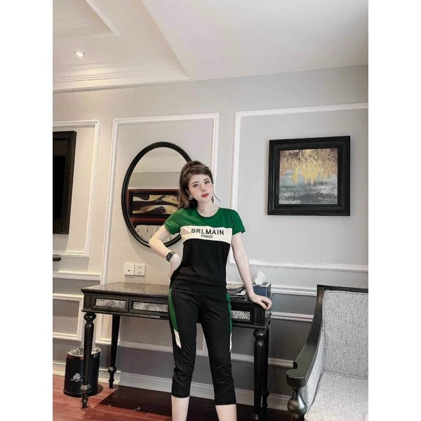 Đồ bộ nữ mặc nhà thun co giản, set đồ bộ nữ thun cotton dễ thương, đồ ngủ nữ bigsize kiểu dáng thể thao bigsize 45-85kg