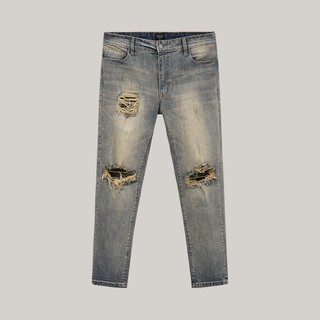 Quần jeans nam rách gối unicus luster slim jeans