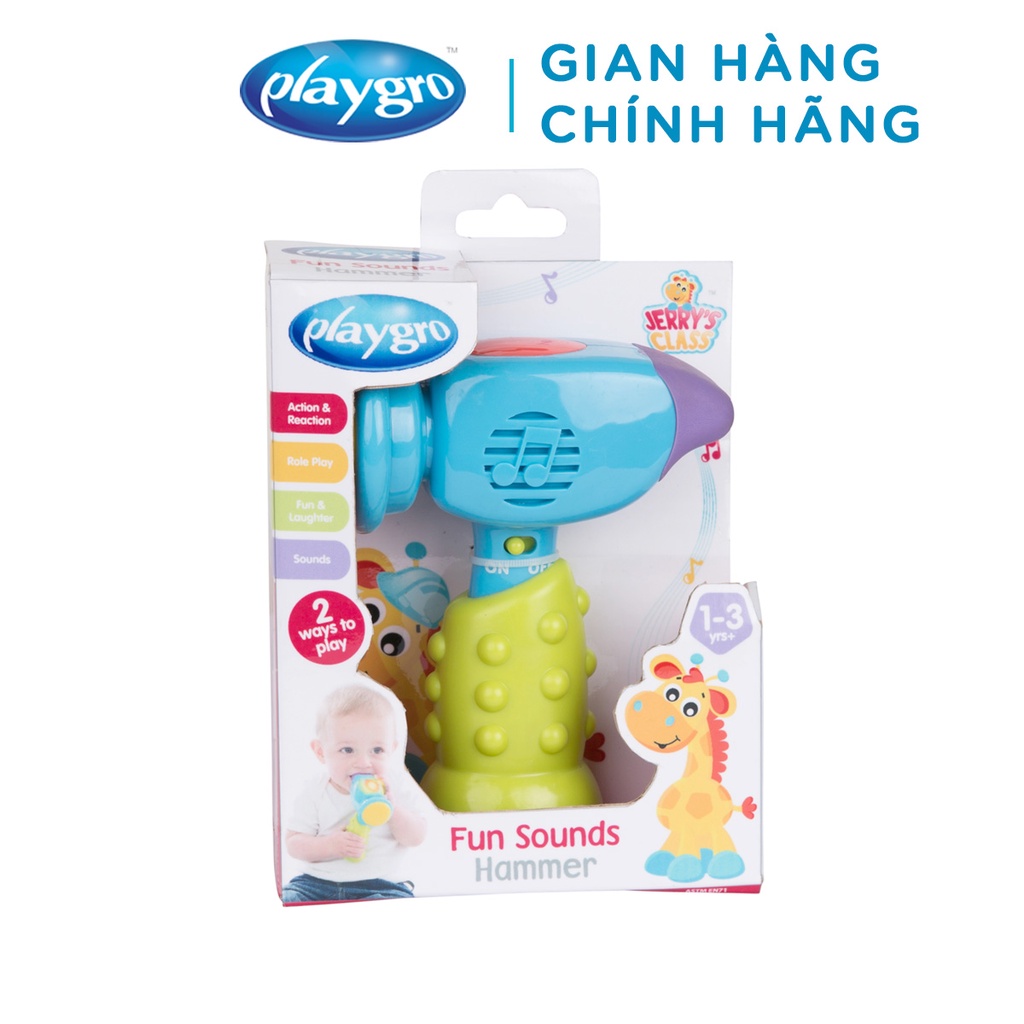 Đồ chơi búa tạo âm thanh có đèn nhấp nháy vui nhộn Playgro, cho bé từ 1-3+ tuổi