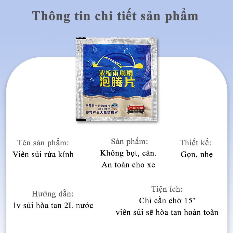 Viên Sủi Rửa Kính, Pha Nước Vệ Sinh Xe Hơi Và Kính Trong Nhà COCA.T