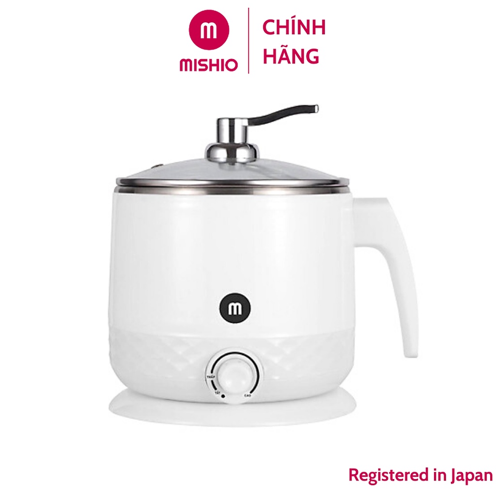 Ca nấu đa năng Mishio MK214 600W 1,5L inox 304 - Màu trắng xám - Hàng chính hãng