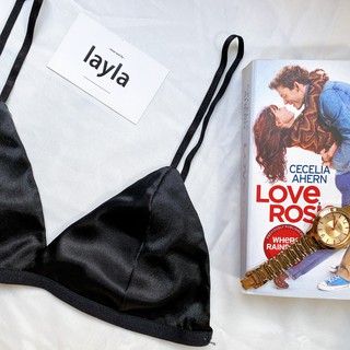 Áo ngực bralette satin đen
