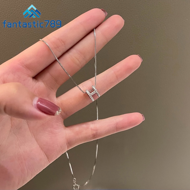 Vòng cổ Mặt Chữ H Đính Đá Pha Lê Thời Trang Cho Nữ Fantastic789
