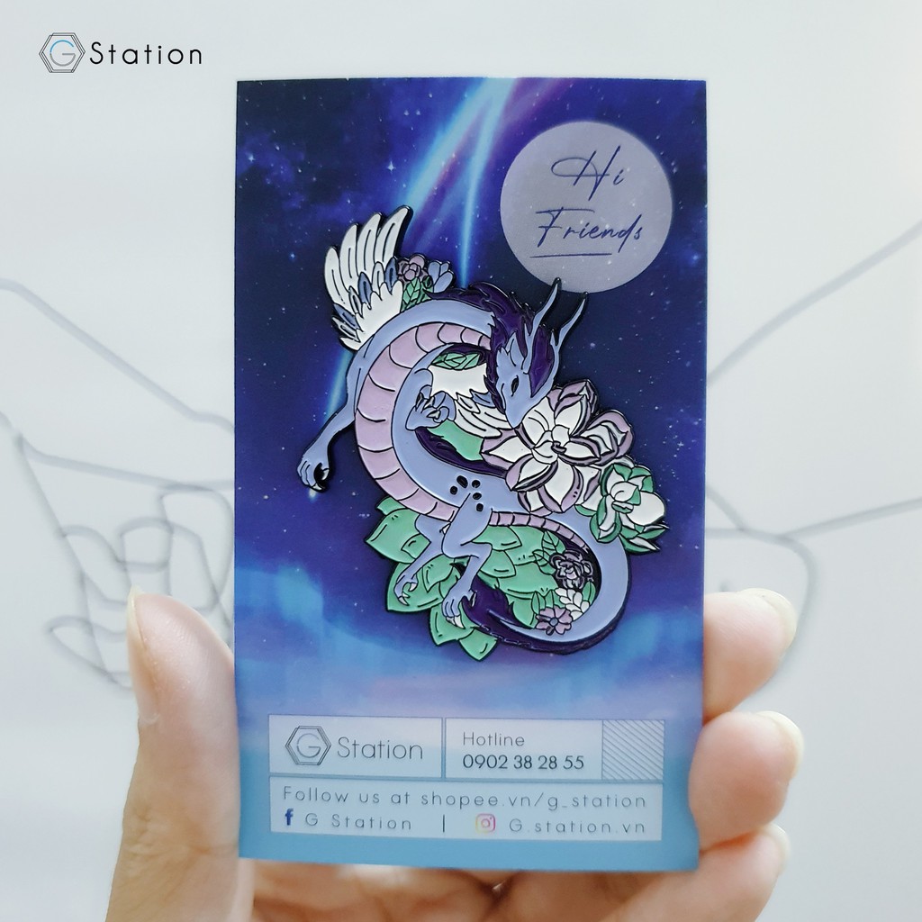 Pin cài áo rồng hoa - GC445