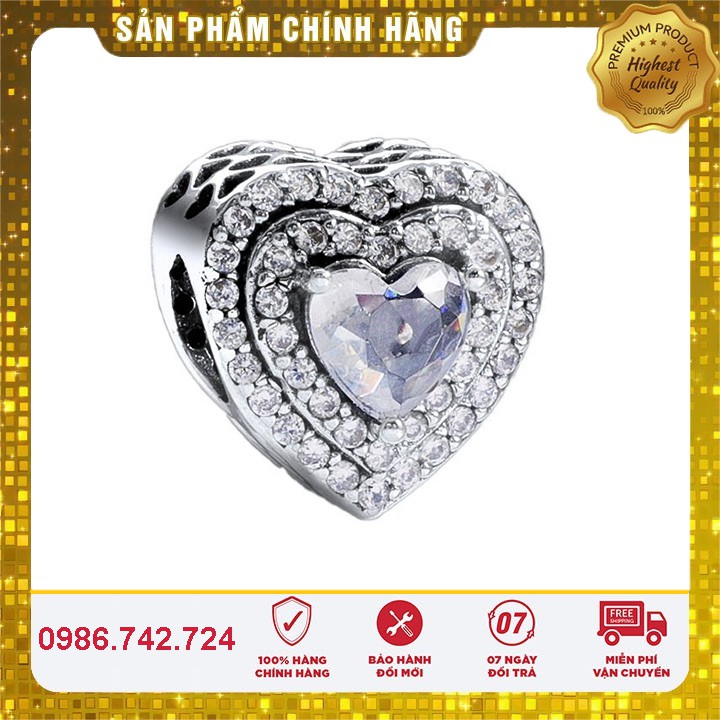 [Hàng cao cấp] Charm Bạc S925 ALE Cao Cấp - Charm bạc S925 trái tim đính đá cubic zirconia - Mã sản phẩm CB_HH00042