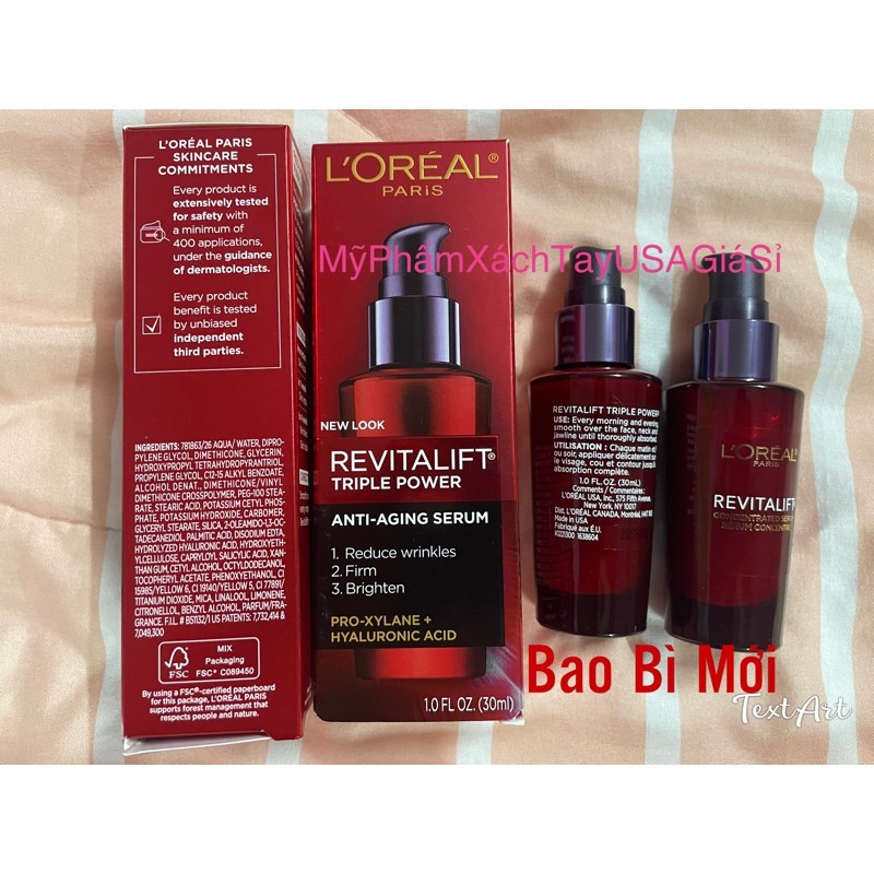 [HàngMỹ]Serum chống lão hoá chống nhăn và phục hồi da Loreal Paris Revitalift Triple Powder (30ml)