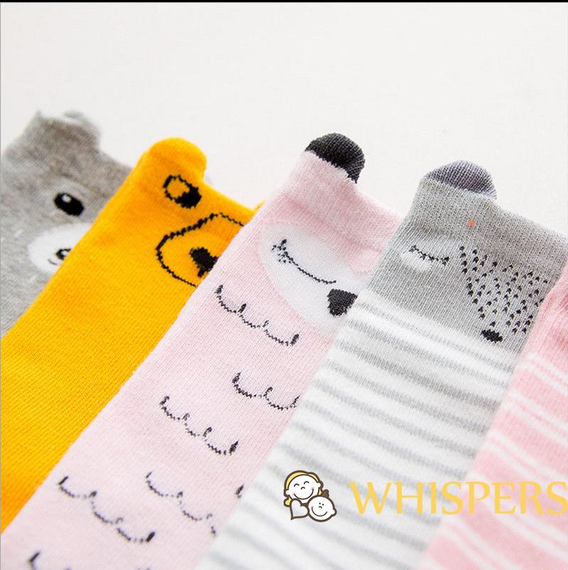 Tất vớ cotton cổ cao qua gối cho bé gái bé trai