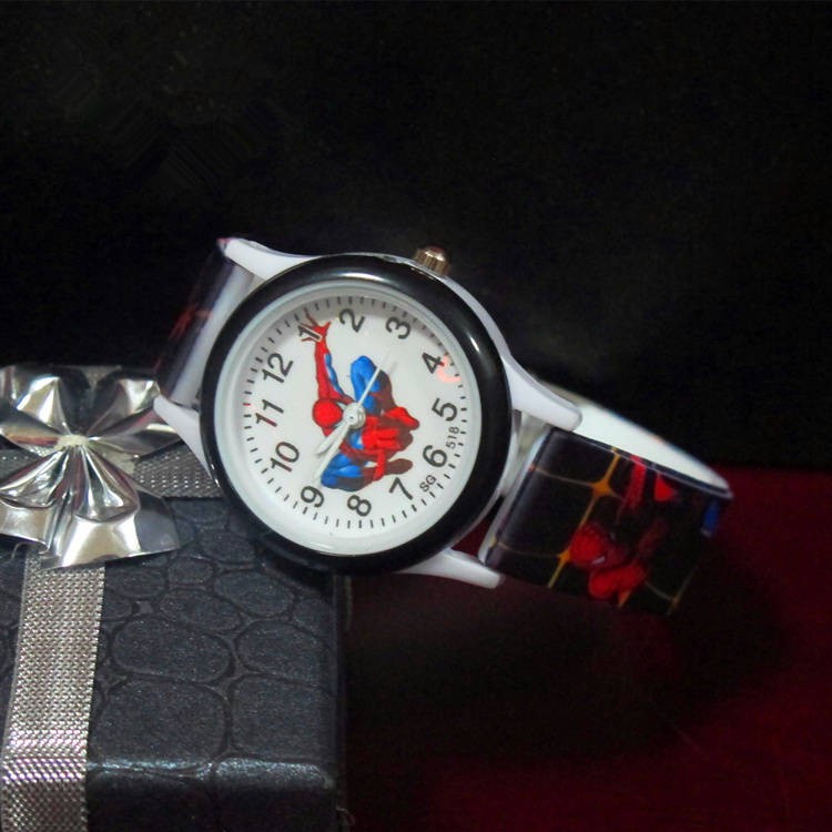 đồng hồ Mua 3 tặng 1 Đồng hồ dành cho trẻ em chính hãng Boy Girl Leather Square Carton Works Pupils Spider Man Watch | BigBuy360 - bigbuy360.vn