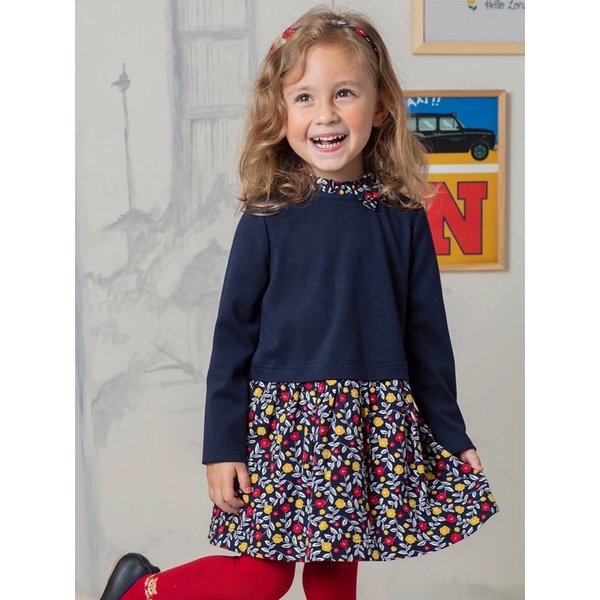 Váy Thu Vải Dày Bé Gái Hoa Lá SergentMajor