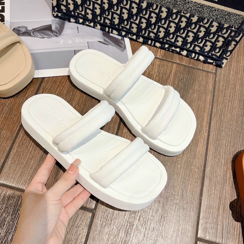Dép mút bọc 3cm Nhị ( 2 quai phồng) xinh xắn da mờ chất đẹp .