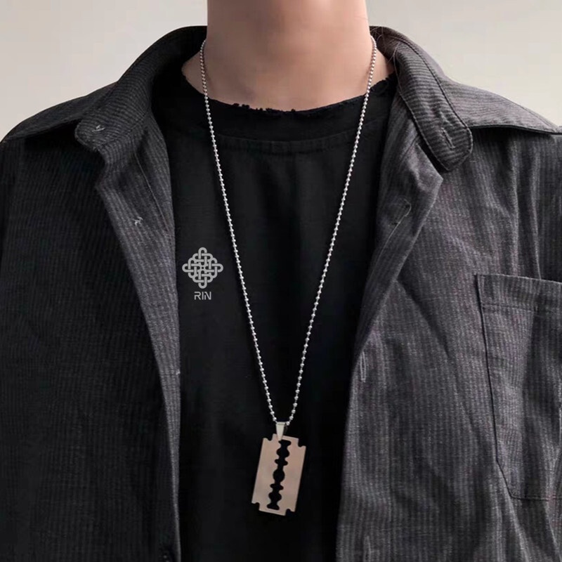 Mặt dây chuyền lưỡi lam, Phụ kiện trang sức Unisex cá tính thép không gỉ (titanium), trangsucmoiluatuoi.RIN