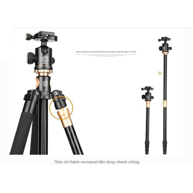 Chân máy ảnh Tripod Q999H bản trục đứng vuông góc chính hãng