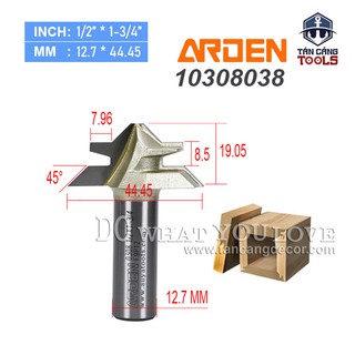 Mũi Router Ghép Góc 90 Độ Arden Cho Ván Dày 15 - 19 mm Cốt 12.7 mm