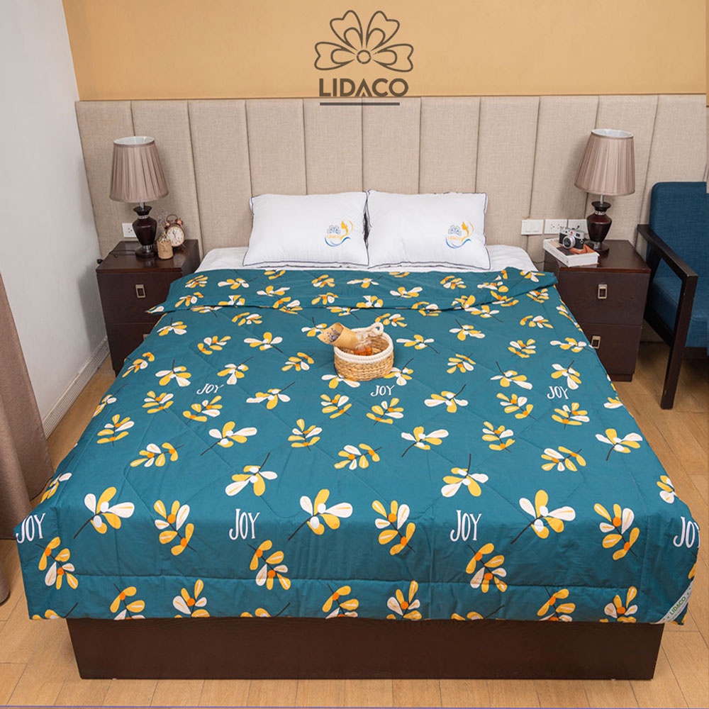Chăn hè cotton 100% chần bông LIDACO thoáng khí, mát mẻ và bền màu 200x230cm