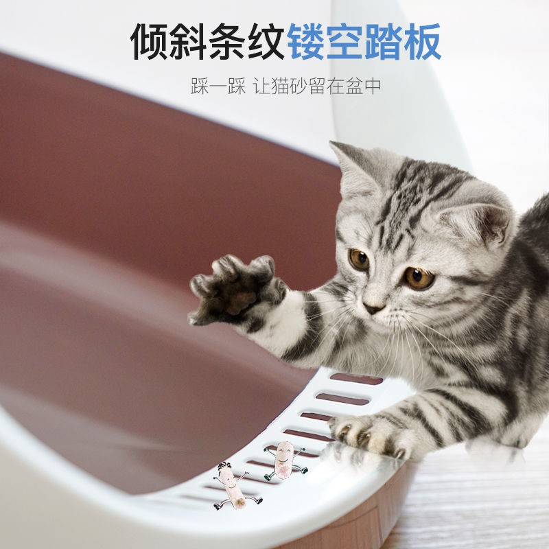 Hộp đựng vệ sinh cho mèo đi kèm hoàn toàn lớn cực lớn khử mùi nhà vệ sinh mèo siêu lớn Chậu rửa mèo bán tự động con mèo