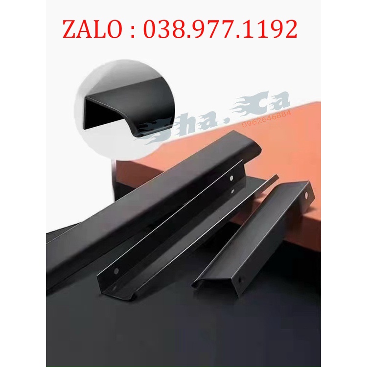 Tay nắm tủ dạng kẹp mép chữ L cong viền, thẳng viền  hợp kim phủ sơn oxi hóa cao cấp, kích thước 600mm- 1 mét