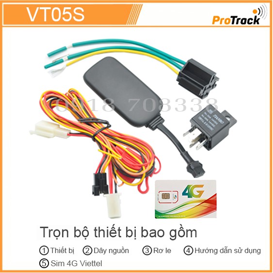 Thiết Bị Định Vị - Tắt máy từ xa VT05S - Kèm sim 4G Viettel trọn gói 12 tháng