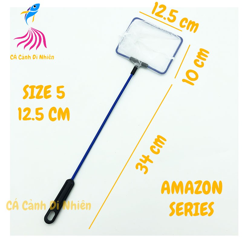 Vợt bắt cá thủy sinh AMAZON SERIES cán nhựa xanh SIZE 5