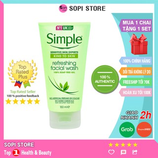 Sữa Rửa Mặt Simple Kind To Skin Refreshing Facial Wash Gel 150 ml