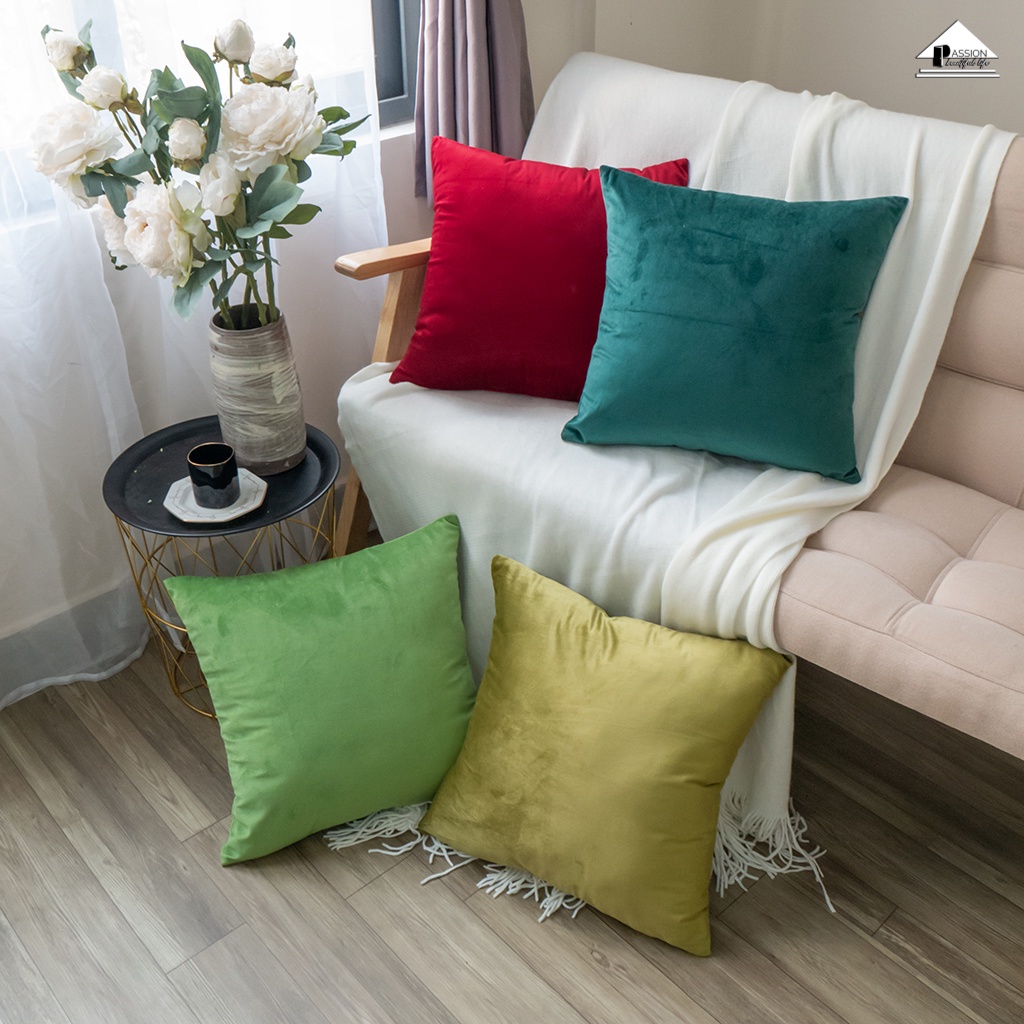 Gối tựa lưng gối sofa màu trơn nhung cao cấp PA9238