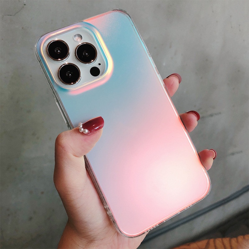 Ốp Điện Thoại Mặt Nhám Chống Sốc Màu Gradient Sang Trọng Cho iPhone 14 13 12 11 Pro Max X XR XS Max 7 8 Plus