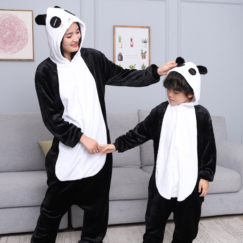 Bộ Đồ Ngủ Liền Quần Hình Hươu Cao Cổ / Gấu Trúc / Bò Sữa Đáng Yêu Dành Cho Người Lớn