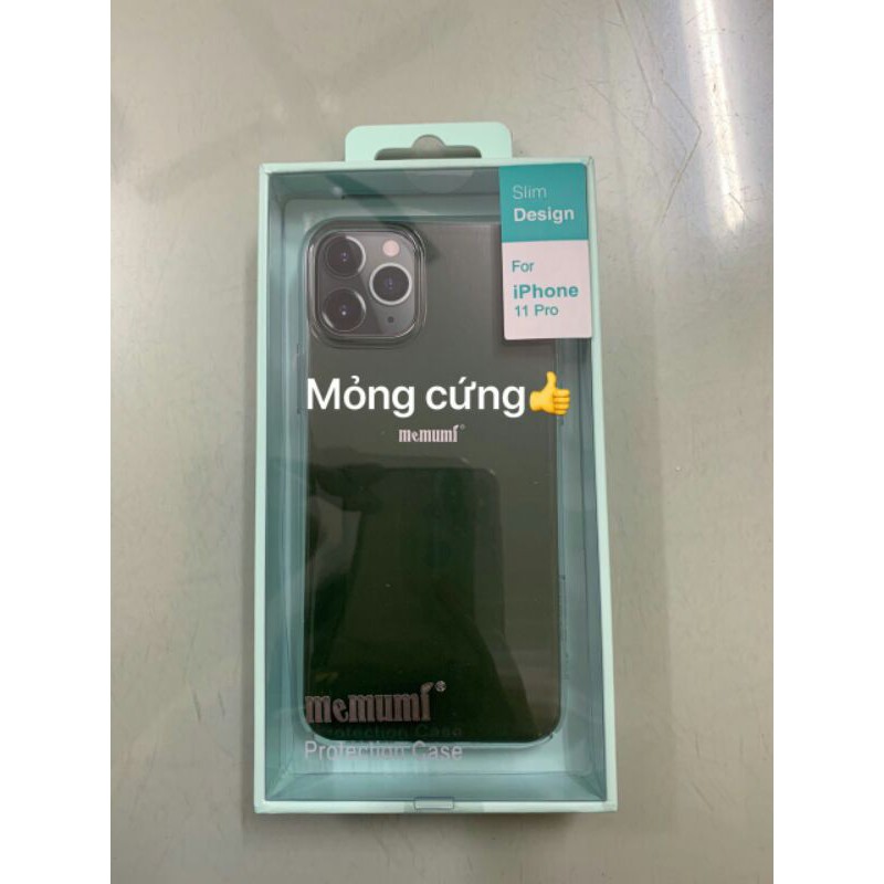 Ốp lưng Memumi Trong suốt iPhone 11 Pro 5.8/ iPhone 11 6.1/ iPhone 11 Pro Max nhựa cứng chống ố vàng