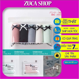 [SIÊU RẺ Set 10 quần lót Cotton Muji đính nơ đủ size
