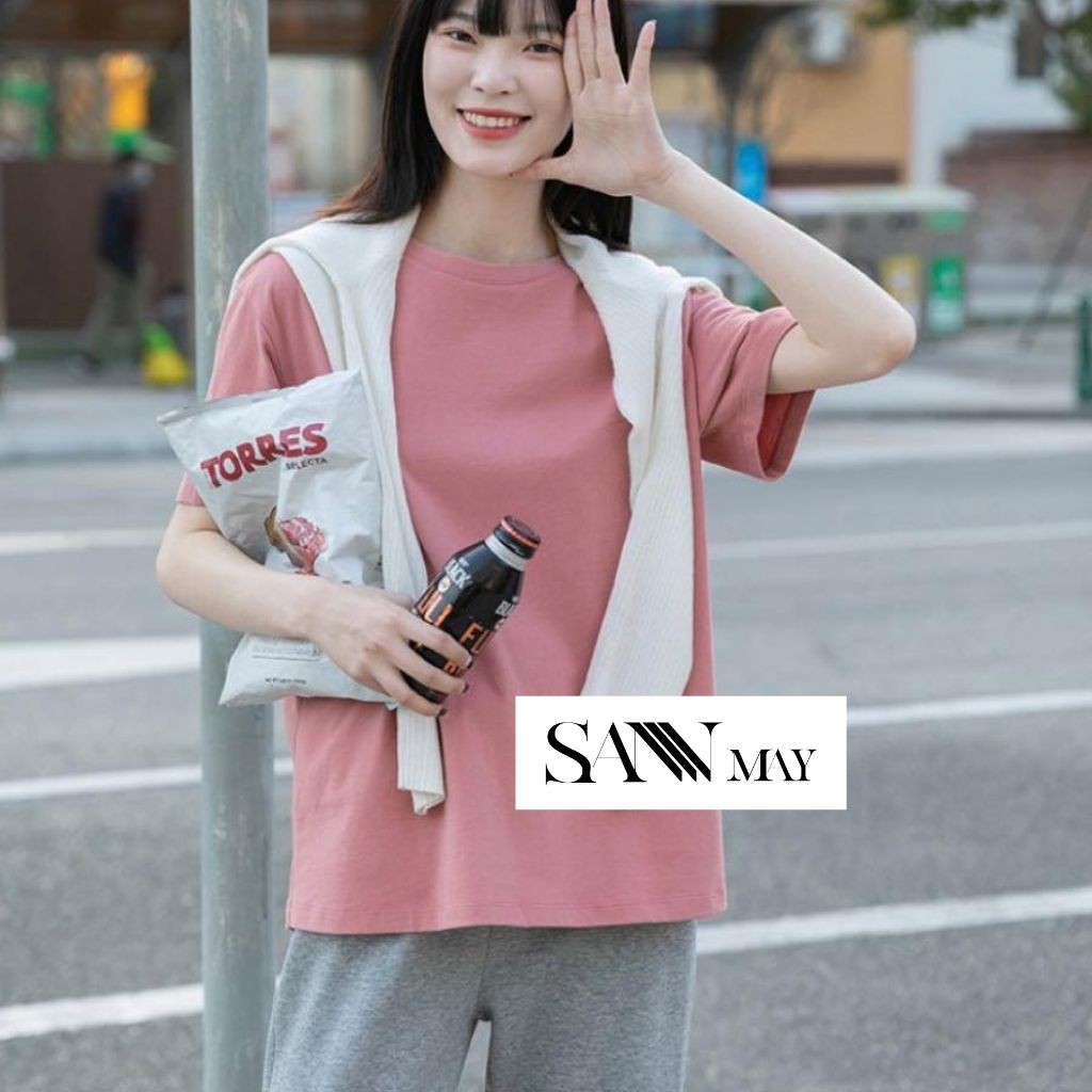 Áo Thun Trơn Nữ Unisex Form Rộng SANMAY Áo Phông Nam Đẹp Tay Lỡ Hàn Quốc, Chất Tici Thun Lạnh Cao Cấp,Trắng Đen AO008 | BigBuy360 - bigbuy360.vn